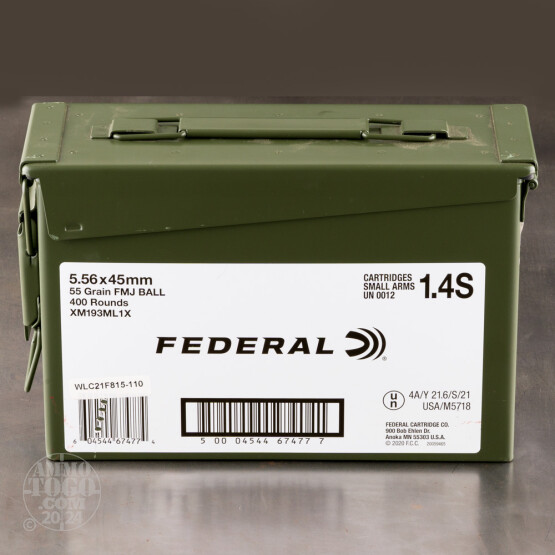 400rds – 5.56x45 Federal American Eagle 55gr. FMJ Ammo