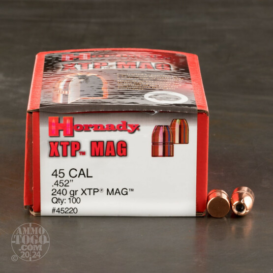 100 Pieces - 45 Colt Bullets Hornady 240gr. XTP Projectiles