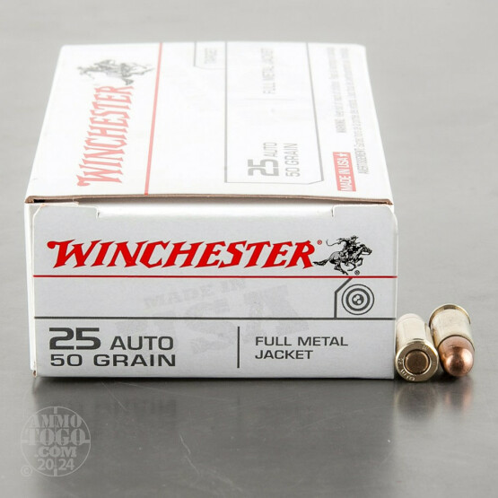 500rds - 25 Auto Winchester 50gr. FMJ Ammo