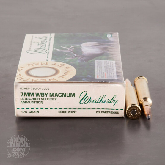 20rds – 7mm Weatherby Magnum Weatherby 175gr. Spire Point Ammo