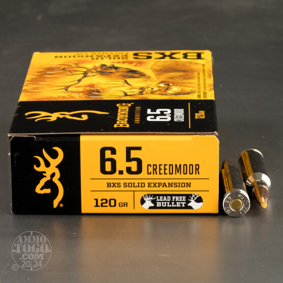 20rds – 6.5 Creedmoor Browning BXS 120gr. Solid Expansion Ammo