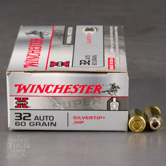 50rds - 32 Auto Winchester Silver Tip 60gr. JHP Ammo