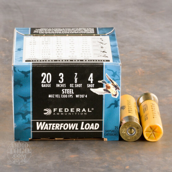 25rds – 20 Gauge Federal Speed-Shok 3" 7/8oz #4 Steel Shot Ammo