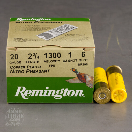 25rds - 20 Gauge Remington Nitro Pheasant Load 2 3/4"  1oz. #6 Shot