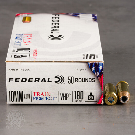 50rds – 10mm Federal Train + Protect 180gr. JHP Ammo