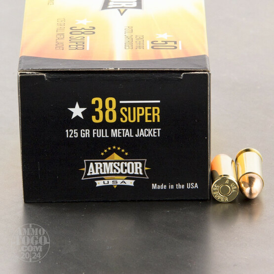 50rds – 38 Super Auto Armscor USA 125gr. FMJ Ammo