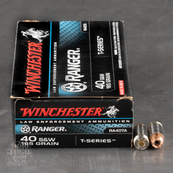 50rds – 40 S&W Winchester Ranger T-Series 165gr. JHP Ammo - Law Enforcement Trade-In