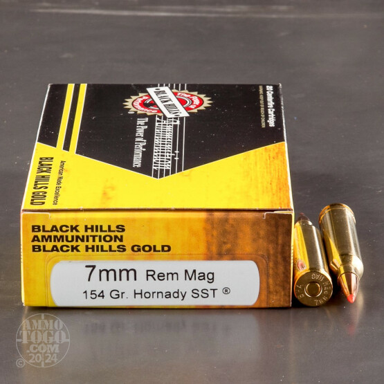 20rds - 7mm Rem Mag Black Hills Gold 154gr. SST Polymer Tip Ammo