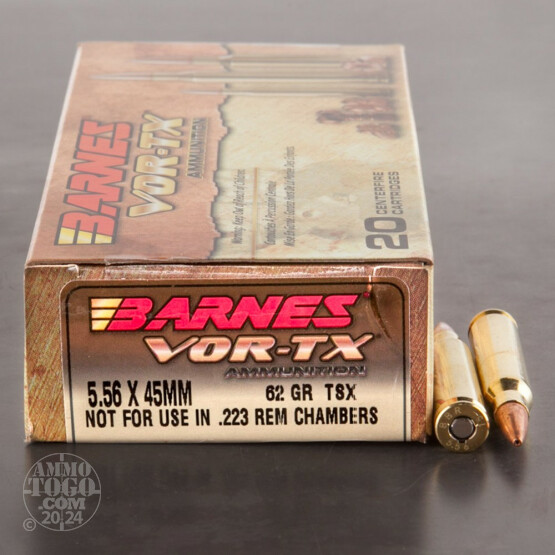 200rds – 5.56x45 Barnes VOR-TX 62gr. TSX BT Ammo