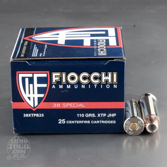 25rds - 38 Special Fiocchi 110gr. +P XTP JHP Ammo