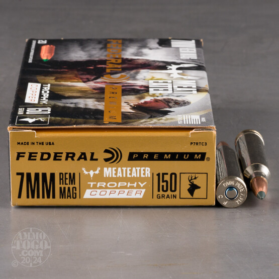 20rds – 7mm Rem Mag Federal 150gr. Trophy Copper Ammo