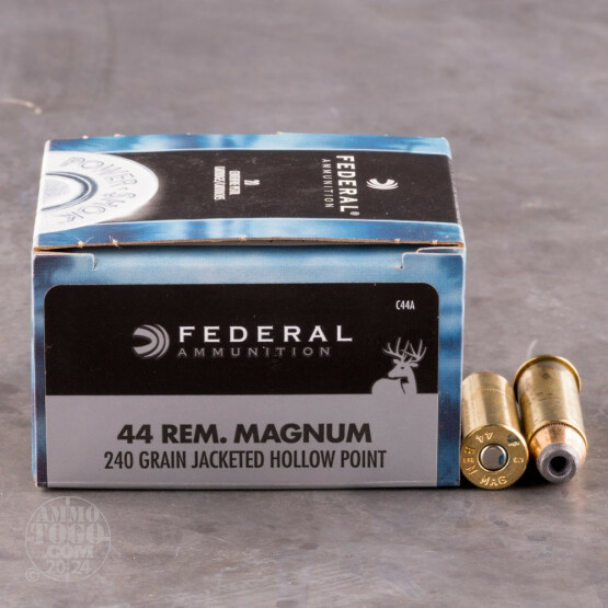 44 Magnum Ammo - 20 Rounds of 240 Grain Jacketed Hollow-Point (JHP