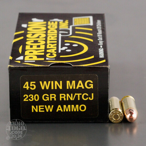 50rds - 45 Win Mag Precision Cartridges Inc. 230gr. TMJ Ammo