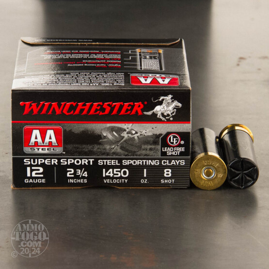25rds - 12 Gauge Winchester AA Steel Sporting Clay 2-3/4" 1 oz. #8 Shot Ammo