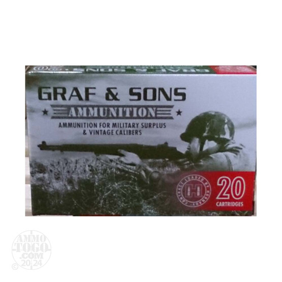 20rds - 6.5x54 MS - Hornady Graf & Sons 140gr. SP Ammo