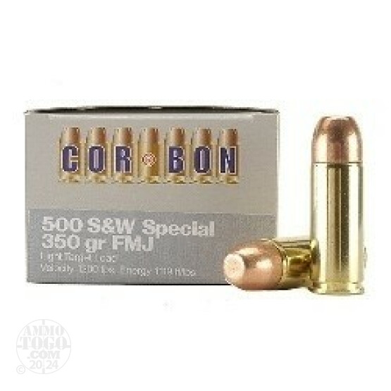 12rds - 500 S&W Special Corbon 350gr FMJ Ammo