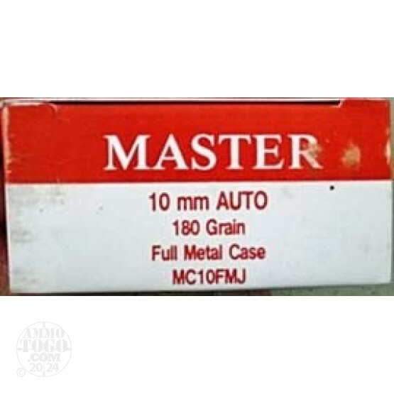 50rds - 10mm Master Cartridge 180gr. FMJ Ammo