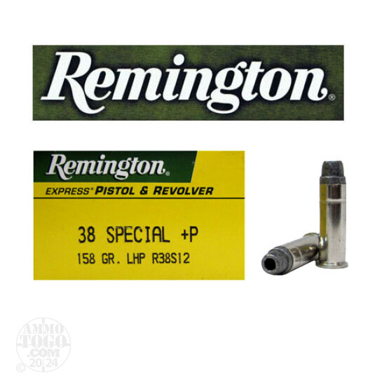 50rds - 38 Special Remington Express 158gr. +P LHP Ammo