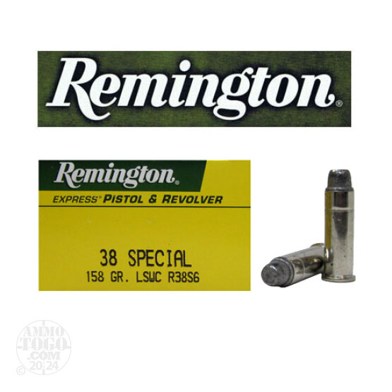 50rds - 38 Special Remington Express 158gr. Lead Semi Wadcutter Ammo