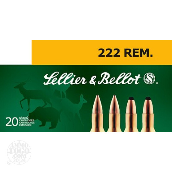 200rds - .222 Rem. Sellier & Bellot 50gr FMJ Ammo