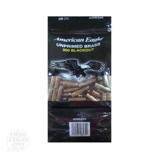250pcs – 300 AAC BLACKOUT Federal American Eagle New Unprimed Brass Casings