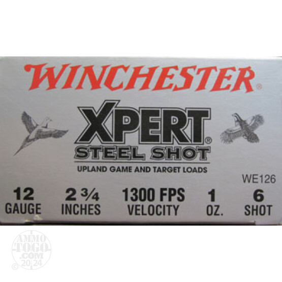 25rds - 12 Ga. Winchester XPERT 2 3/4" 1oz #6 Steel Shot Ammo