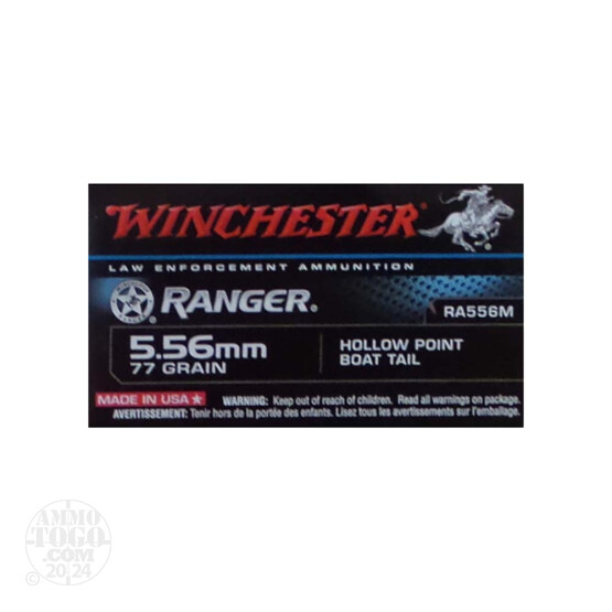 20rds – 5.56 Winchester Ranger 77gr. BT-HP Ammo