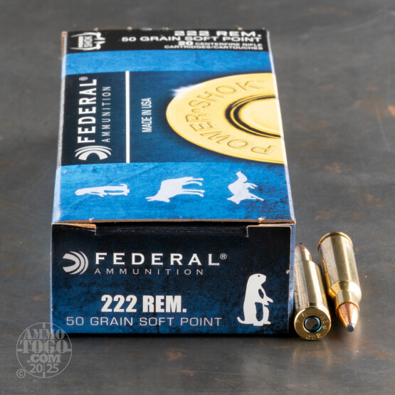 20rds – 222 Rem Federal Power-Shok 50gr. SP Ammo