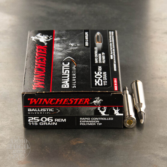 20rds – 25-06 Rem Winchester Ballistic Silvertip 115gr. Polymer Tip Ammo