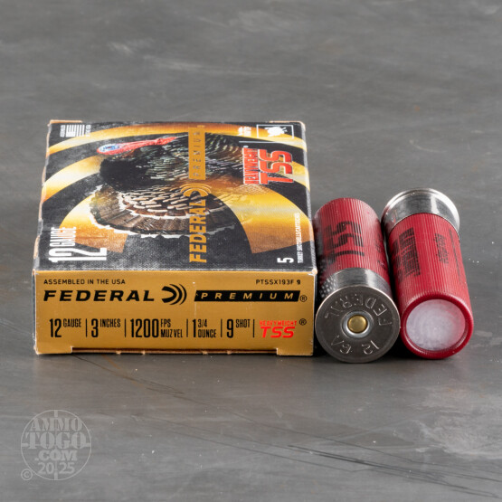 5rds – 12 Gauge Federal Heavyweight TSS 3" 1 3/4oz. #9 Shot Ammo