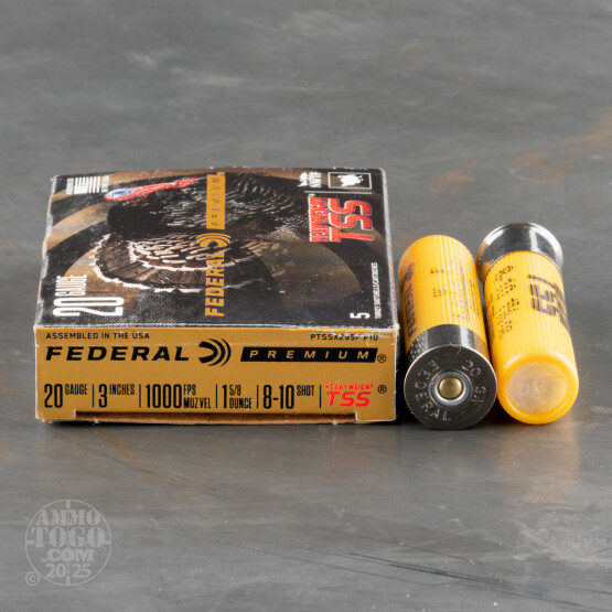 5rds – 20 Gauge Federal Heavyweight-TSS 3" 1-5/8oz. #8/10 Shot Ammo
