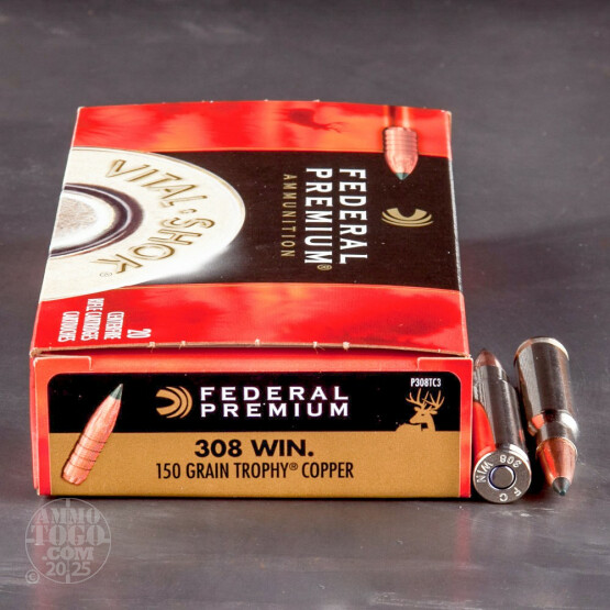 20rds - 308 Win Federal Premium 150gr. Trophy Copper Polymer Tip Ammo