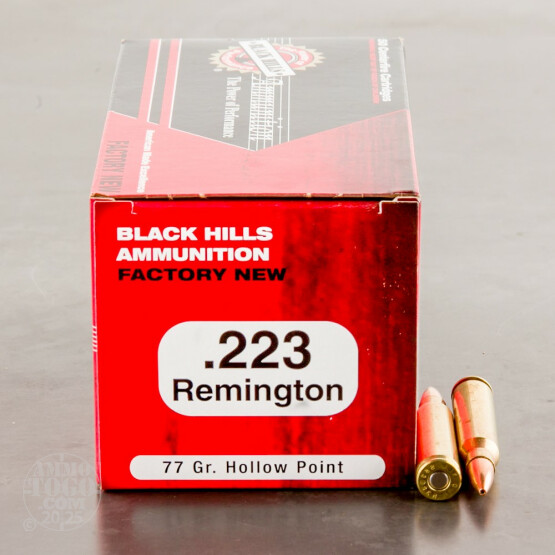 1000rds - 223 Black Hills 77gr. Sierra MatchKing Hollow Point Ammo