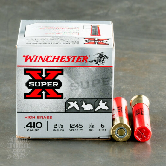 250rds – 410 Bore Winchester Super-X 2-1/2" 1/2oz. #6 Shot Ammo