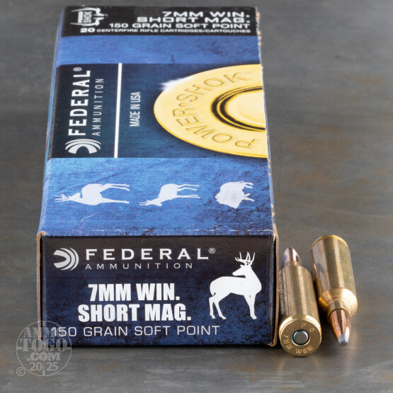 20rds - 7mm WSM Federal Power-Shok 150gr. Soft Point Ammo