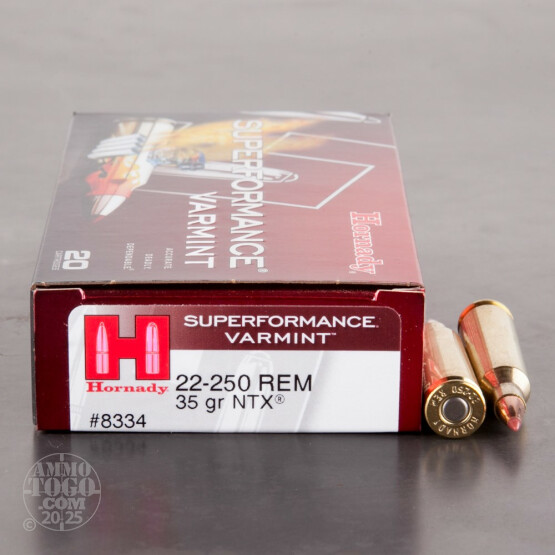 20rds - 22-250 Hornady Superformance Varmint 35gr. NTX Polymer Tip Ammo