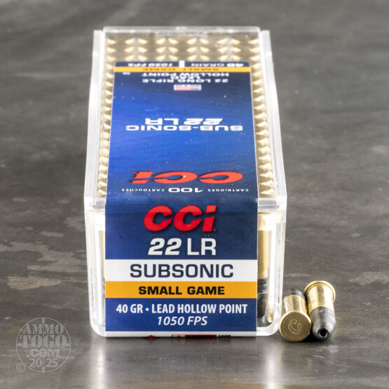 100rds - 22LR CCI Sub-Sonic 40gr. Hollow Point Ammo