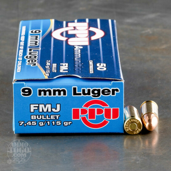 50rds – 9mm Prvi Partizan 115gr. FMJ Ammo