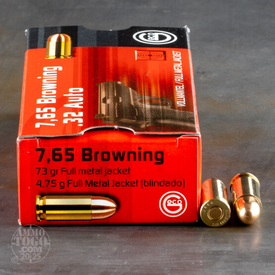 50rds - 32 Auto Geco 73gr. FMJ Ammo