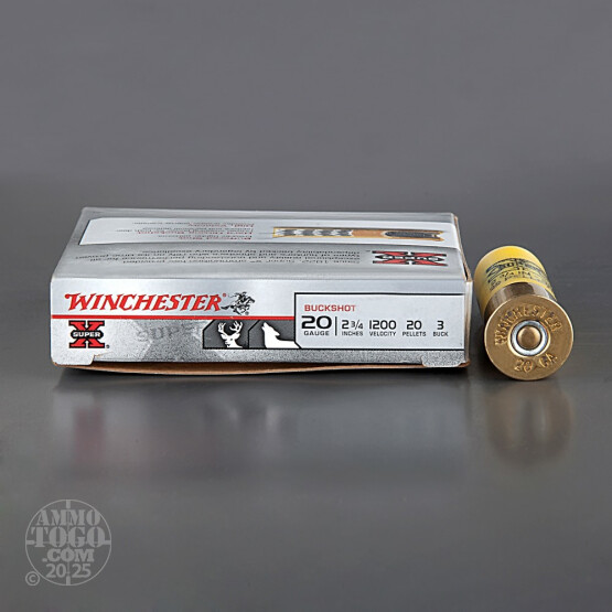 5rds - 20 Gauge Winchester Super-X 2 3/4" #3 Buckshot Ammo