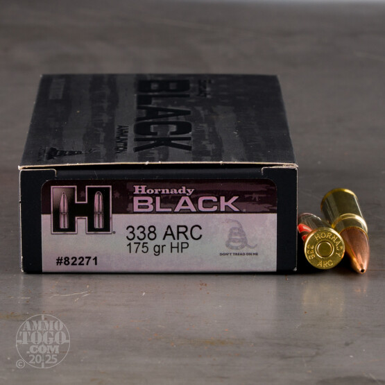 20rds – 338 ARC Hornady BLACK 175gr. HP Match Ammo