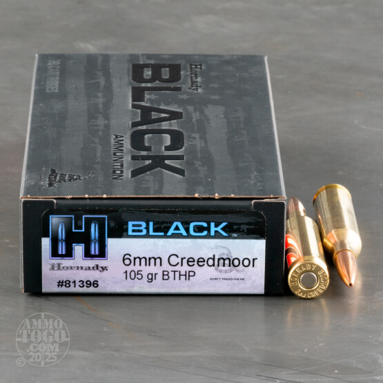 20rds – 6mm Creedmoor Hornady BLACK 105gr. BTHP Ammo