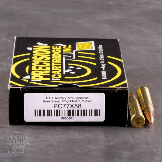 20rds - 7.7 JAP Precision Cartridge Inc. 174gr. FMJ-BT Ammo