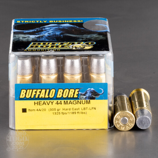 20rds – 44 Mag Buffalo Bore Heavy 305gr. Hard Cast LFN Ammo