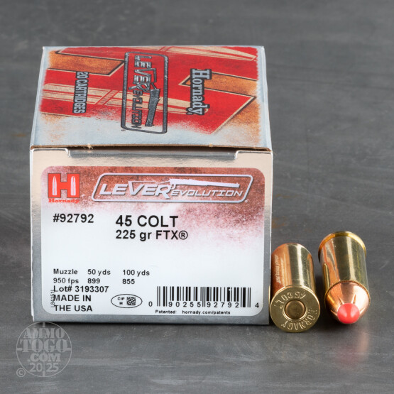 20rds - 45 Long Colt Hornady 225gr. LEVERevolution FTX Ammo