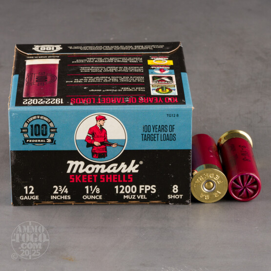 25rds - 12 Gauge Federal Target Load 2 3/4" 3 Dram 1 1/8oz. #8 Shot Ammo