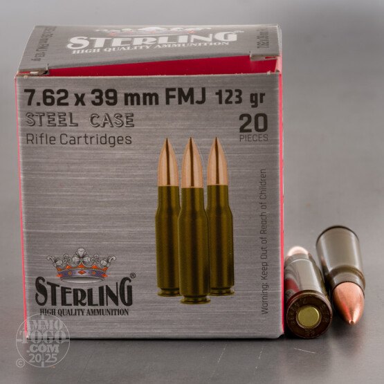 20rds – 7.62x39 Sterling 123gr. FMJ Ammo
