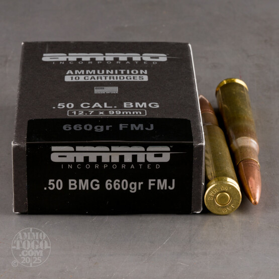 50rds – 50 BMG Ammo Inc. 660gr. FMJ Ammo