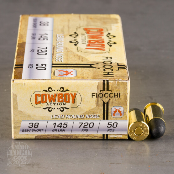 50rds – 38 S&W Fiocchi 145gr. LRN Ammo