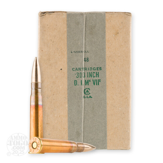 384rds – 303 British Canadian Military Surplus 174gr. FMJ Mk VIIz Ammo *CORROSIVE*